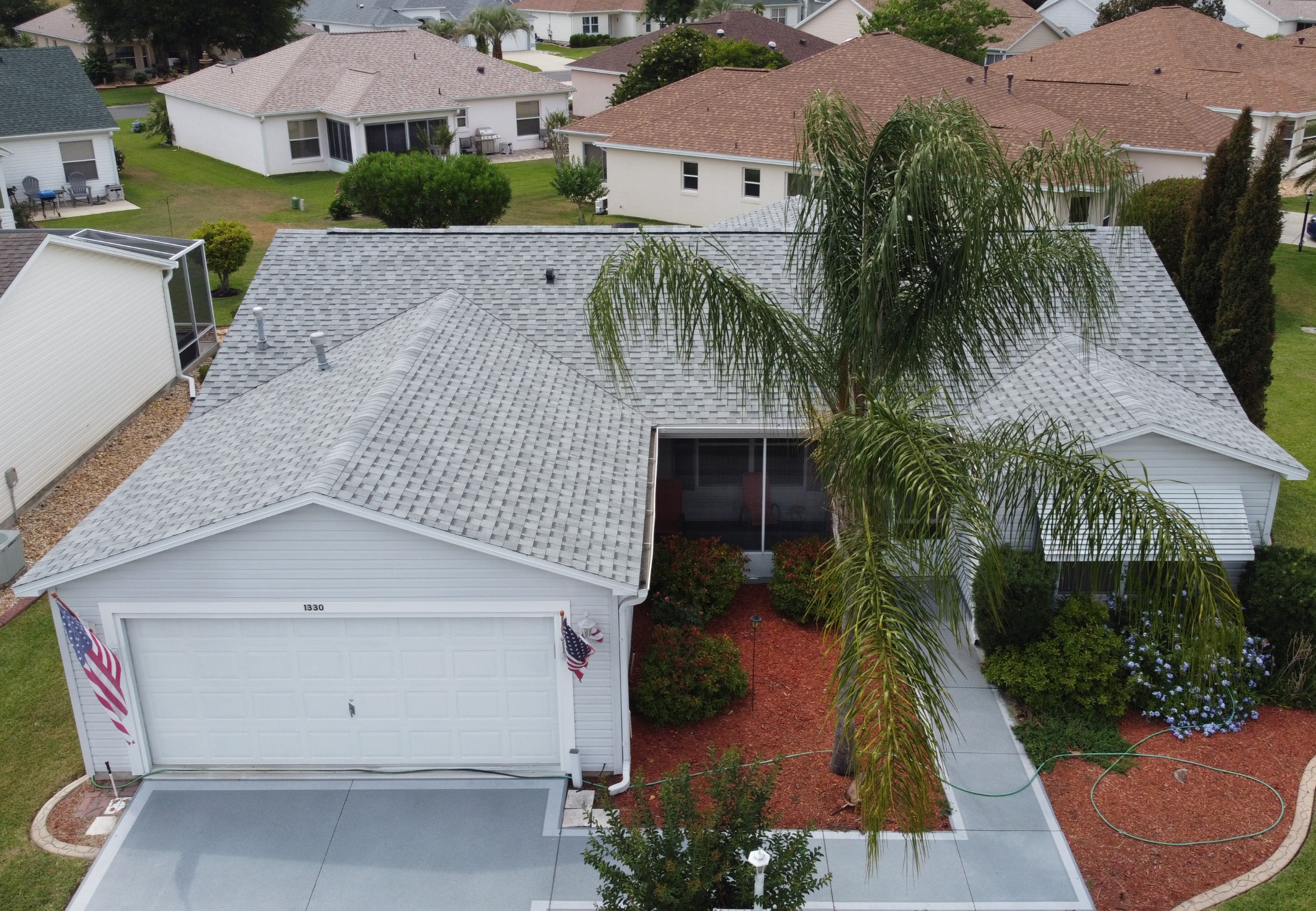 Completed shingle roof project